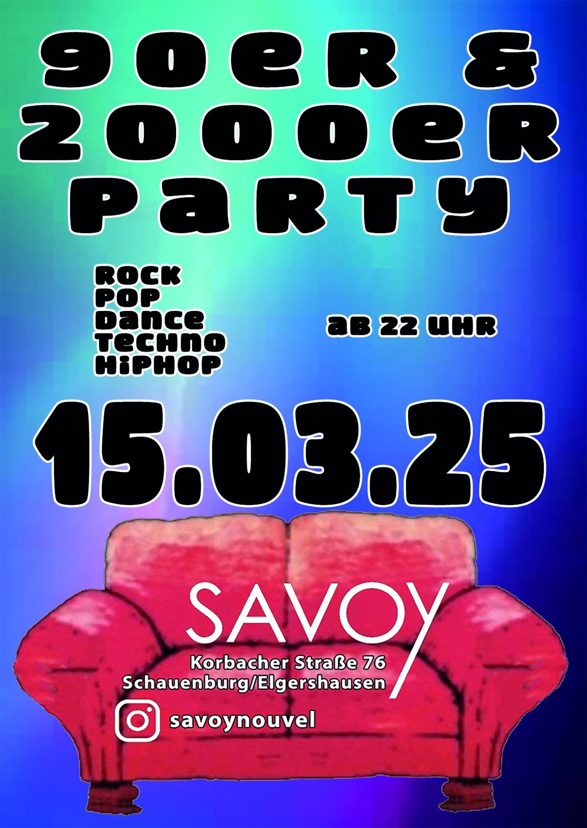 90er und 2000er Party im Savoy in Elgershausen