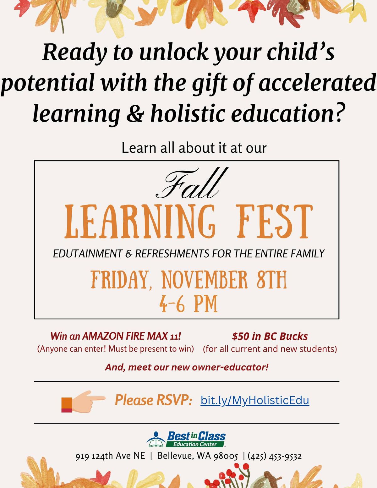 Fall Learning Fest - Free Raffle Prizes!