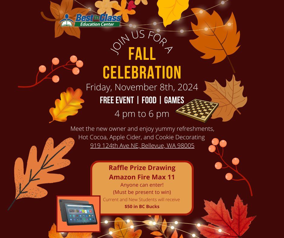 Fall Celebration - Free Raffle Prizes!