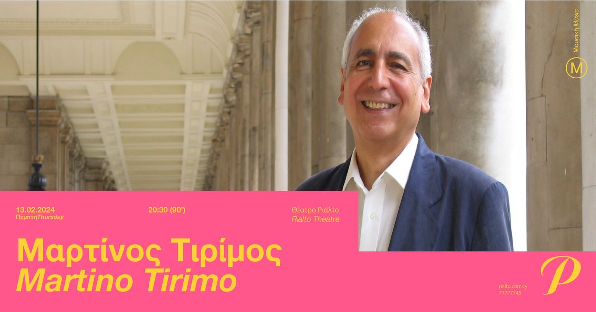 Internationally acclaimed pianist Martino Tirimo @ Rialto Theatre