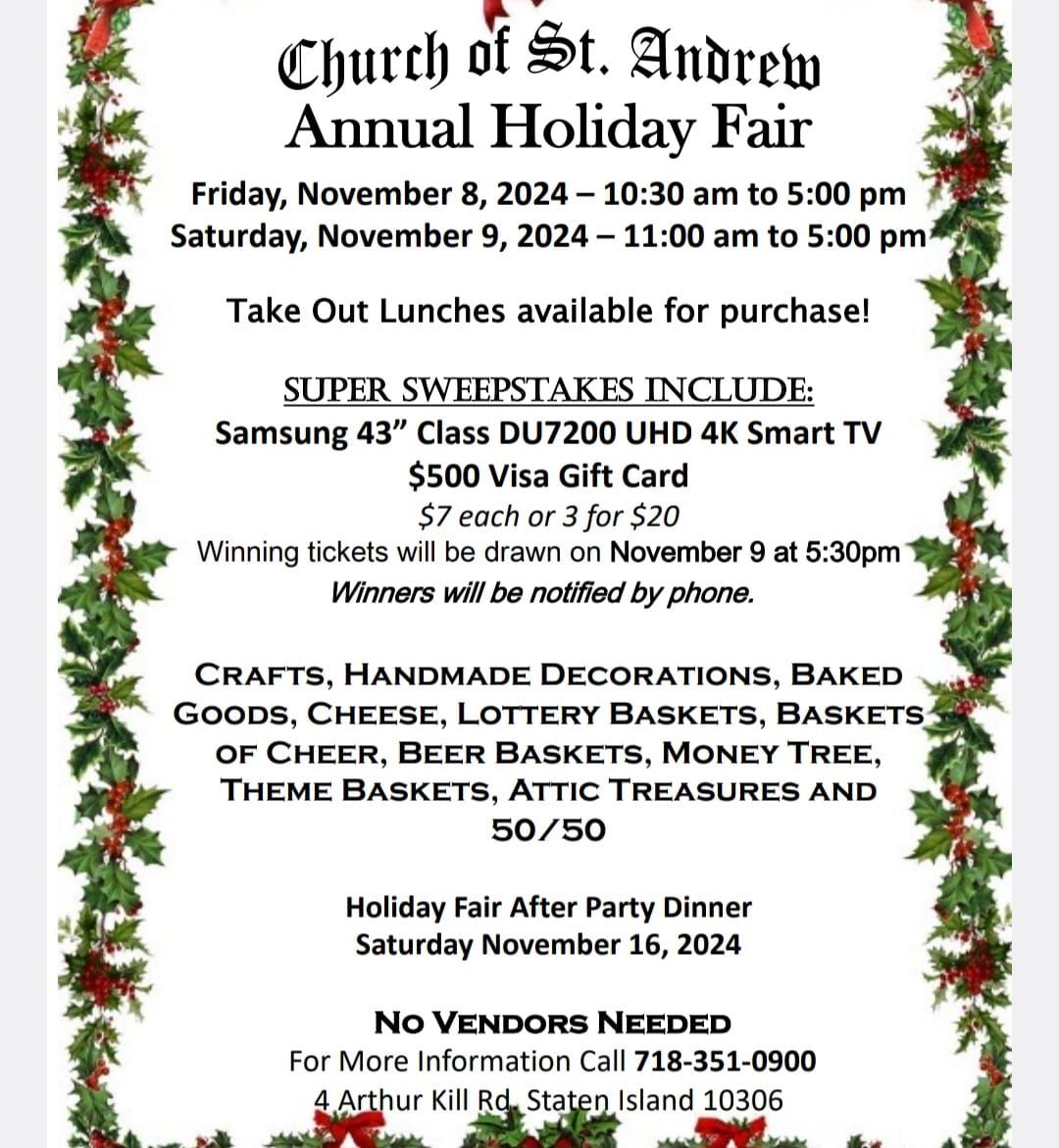 Church of St. Andrew's Annual Holiday Fair!