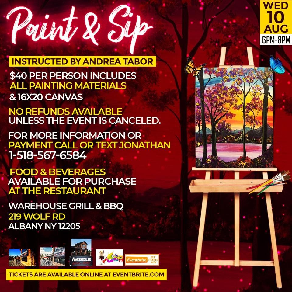 PAINT AND SIP, Warehouse Grill & BBQ, Troy, 10 August 2022