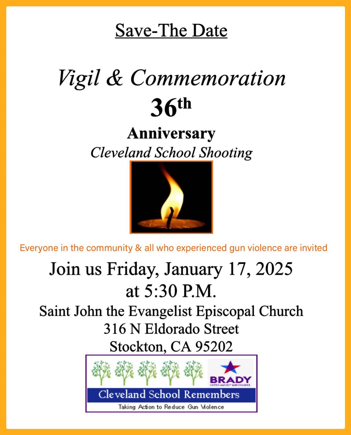 Vigil & Commemoration, 36th Anniversary of Cleveland School Shooting 