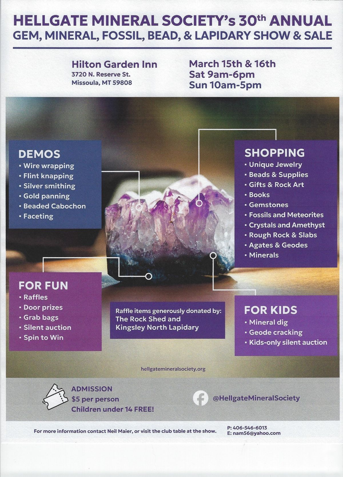 Hellgate Mineral Society's Gem, Mineral, Fossil, and Lapidary Show