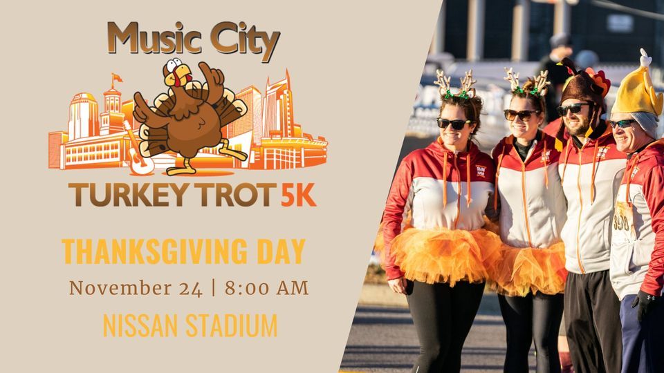 Music City Turkey Trot 5k, Nissan Stadium, Nashville, 24 November 2022