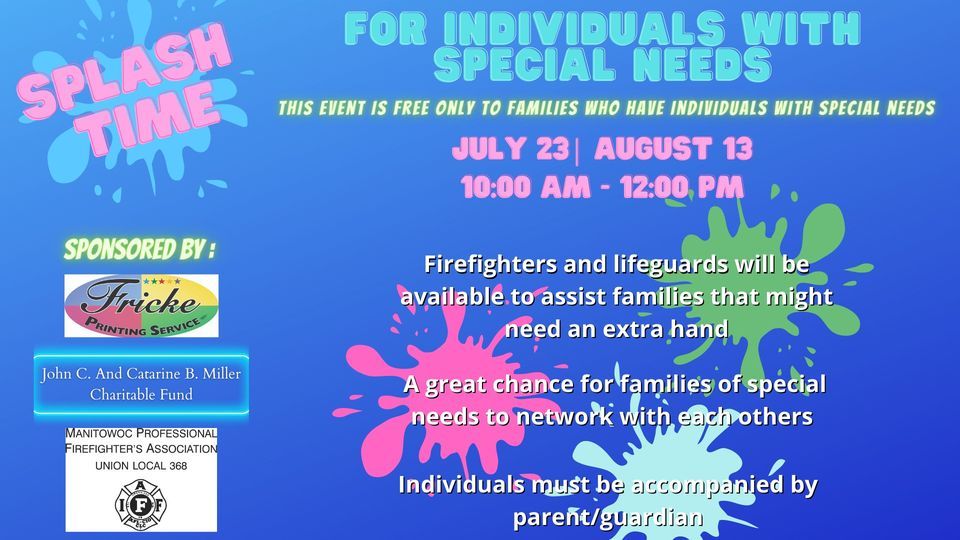 Special Needs Splash Time, Manitowoc Family Aquatic Center, 23 July 2022
