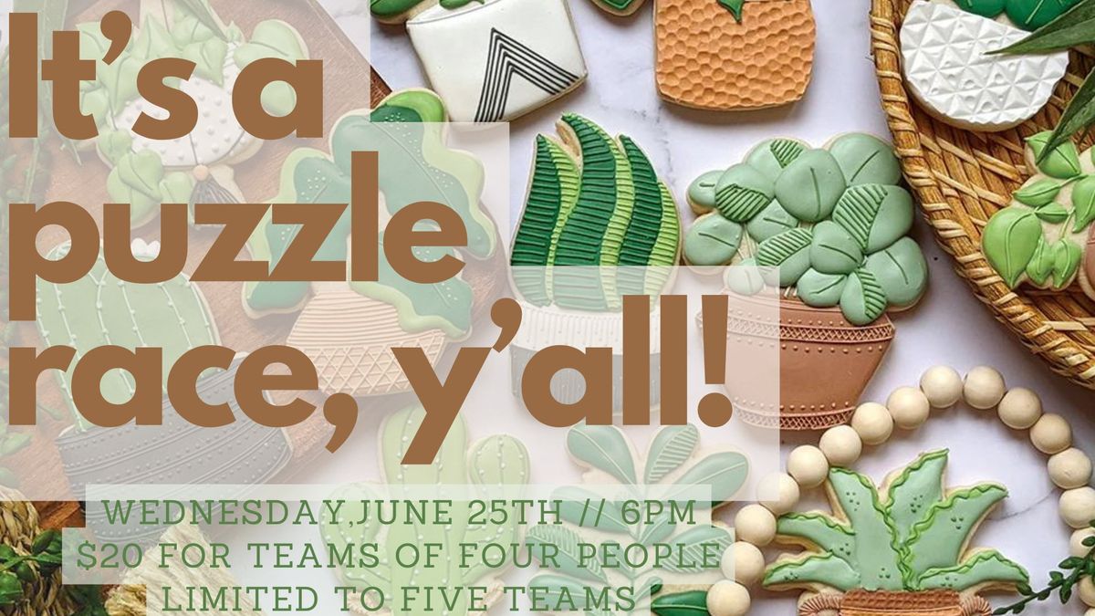 Its a Puzzle Race, Y'all. June 25th at Ten Wasp Brewing