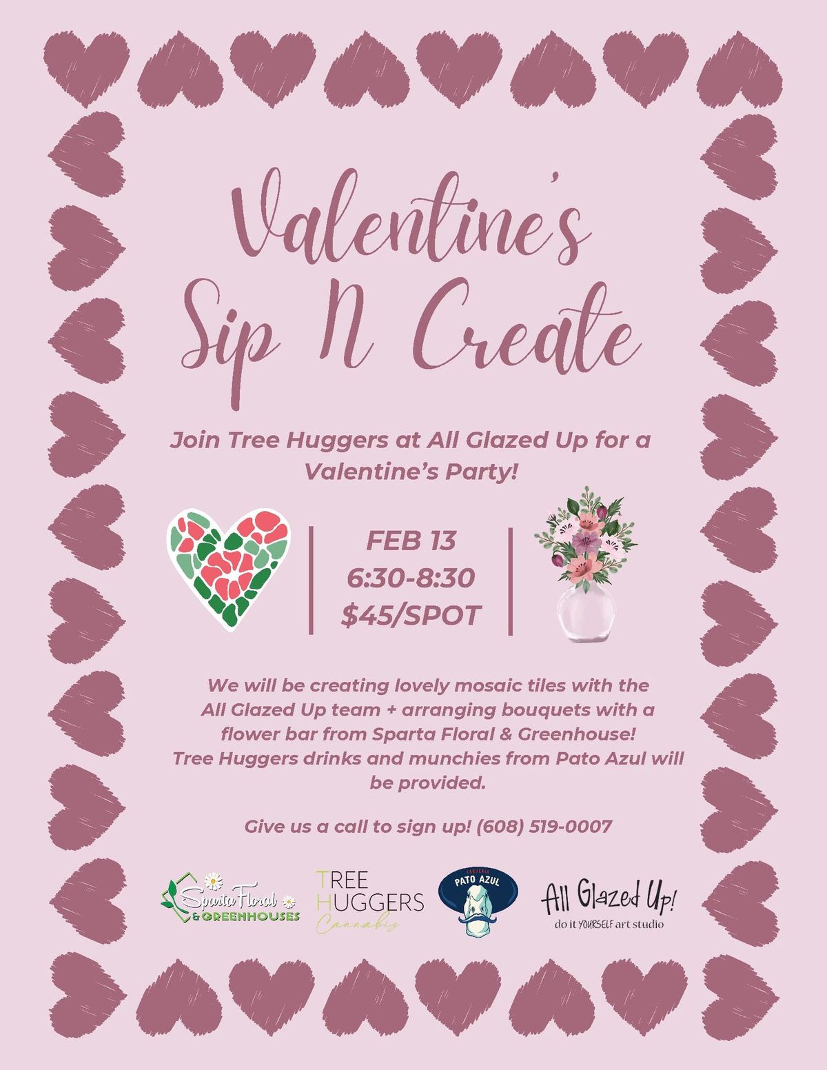 Tree Huggers Hosting Valentines Sip N Create