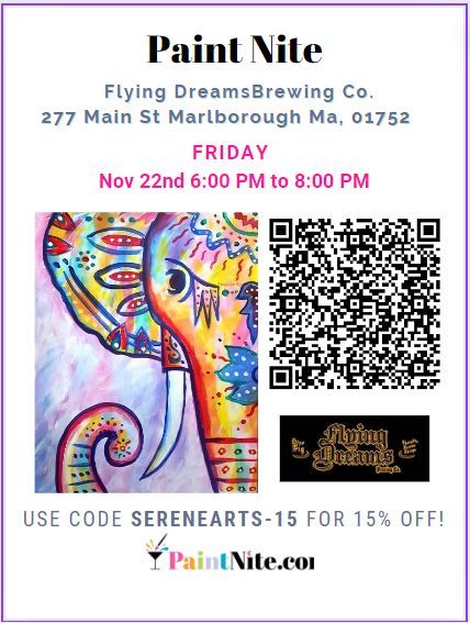 RAINBOW: The Boho Elephant Painting at Flying Dreams Brewing Co.