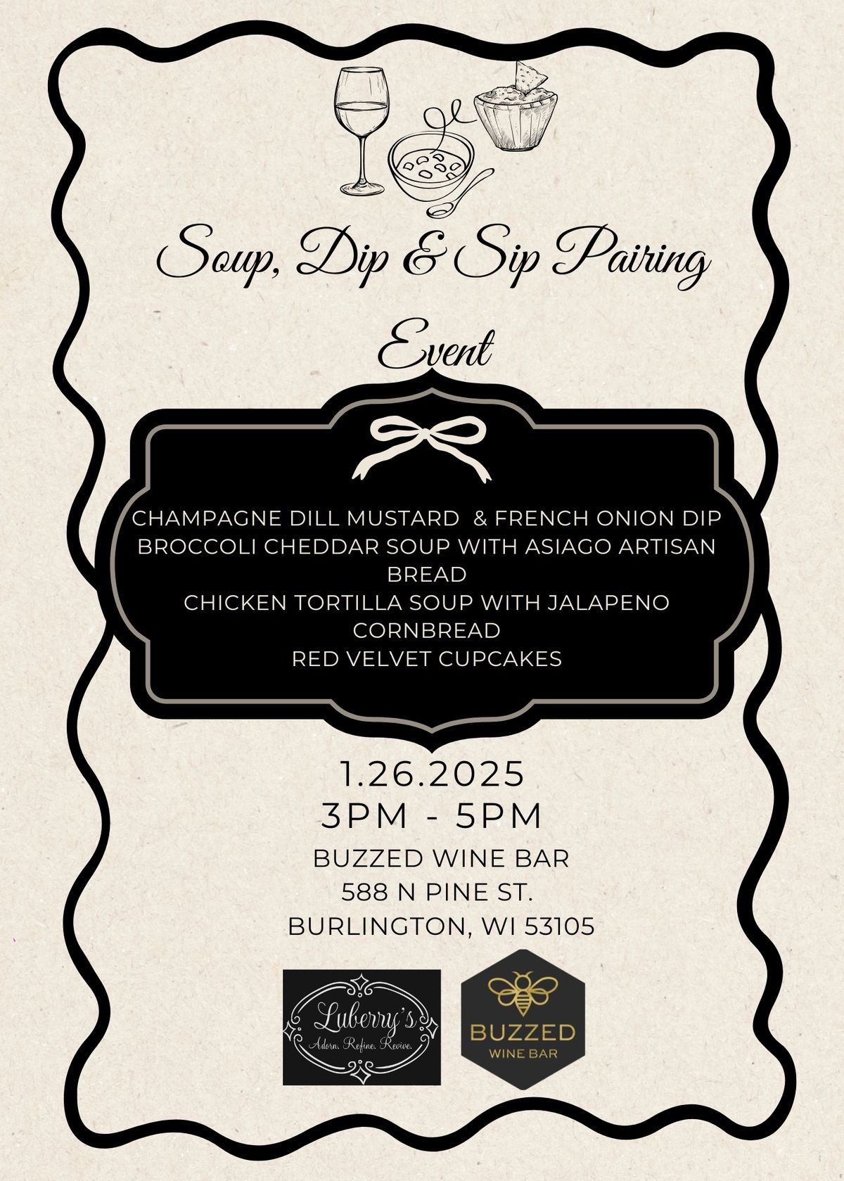 Soup, Dip & Sip Pairing Event