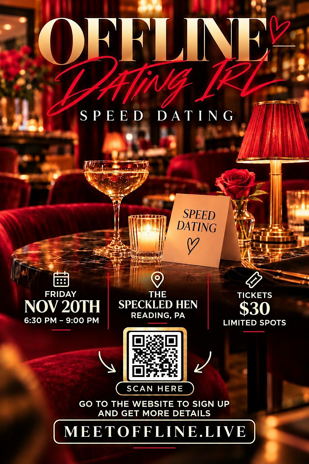 Offline Speed Dating, The Speckled Hen, Reading, 20 November 2026