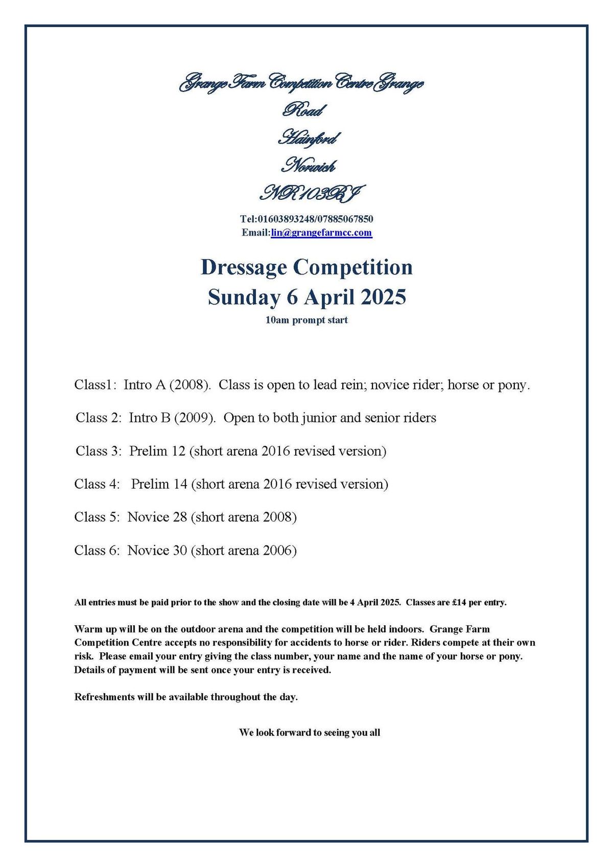 Unaffiliated Dressage Competition