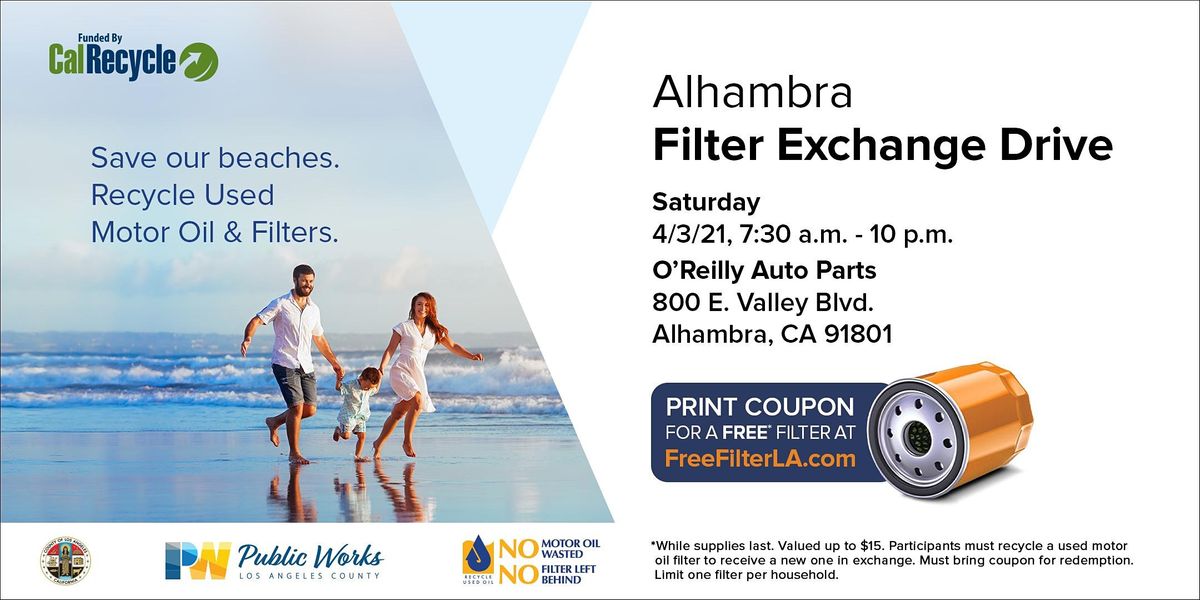 Alhambra Free Oil Filter Exchange Drive O Reilly Auto Parts Alhambra 3 April 21 Alhambra Free Oil Filter Exchange Drive O Reilly Auto Parts Alhambra 3 April 21