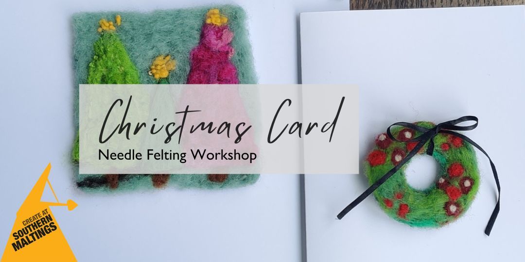 Christmas Card Needle Felting Workshop with Rock N Wool Creations