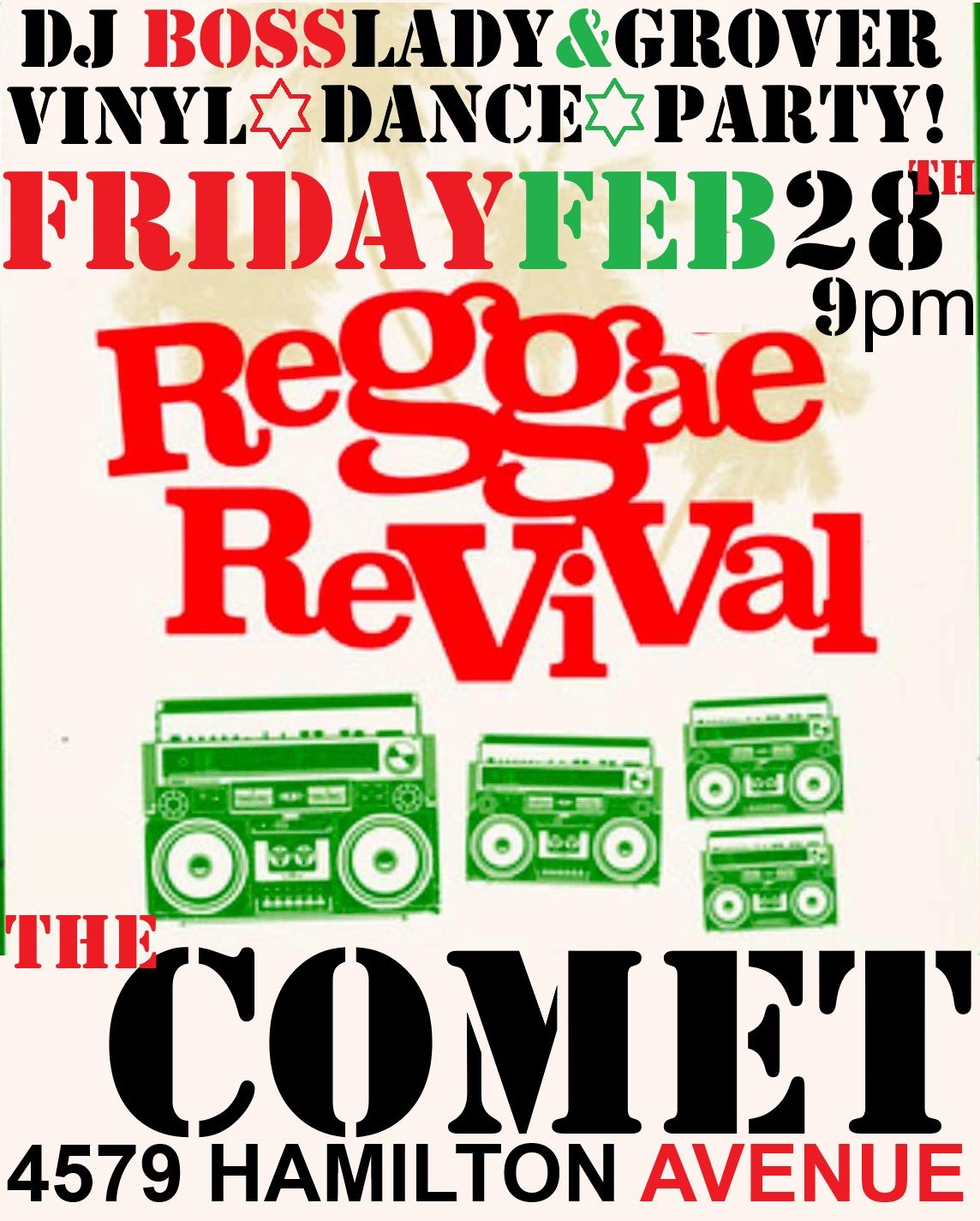 Reggae Revival Vinyl dance party @ The Comet!