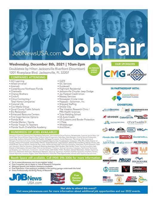 Northeast Florida Job Fair - 30+ Companies Hiring for OVER 1,000 JOBS