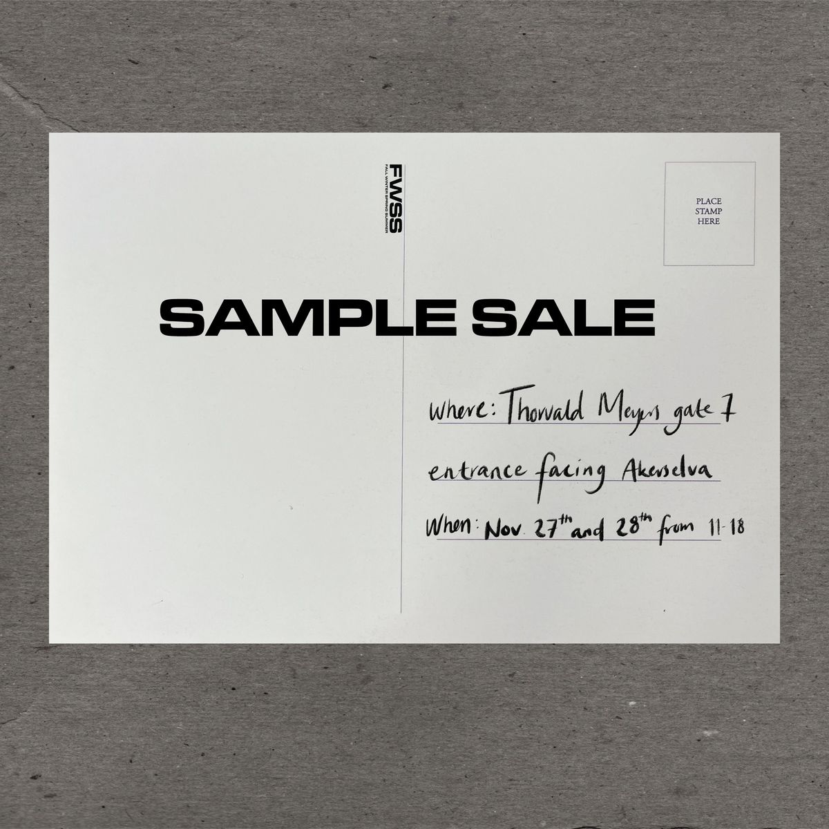 FWSS SAMPLE SALE 