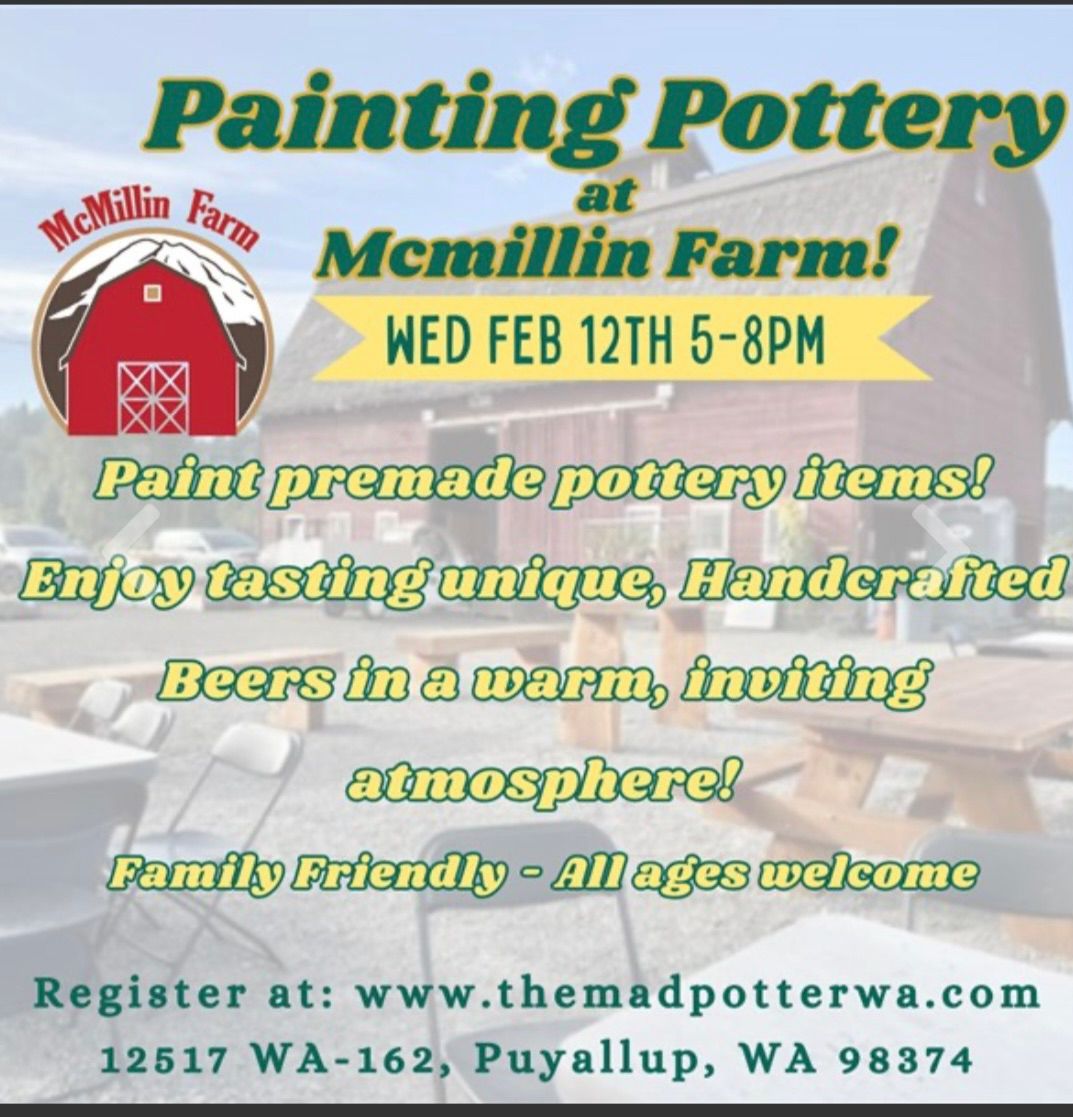 Painting pottery at McMillin Farm