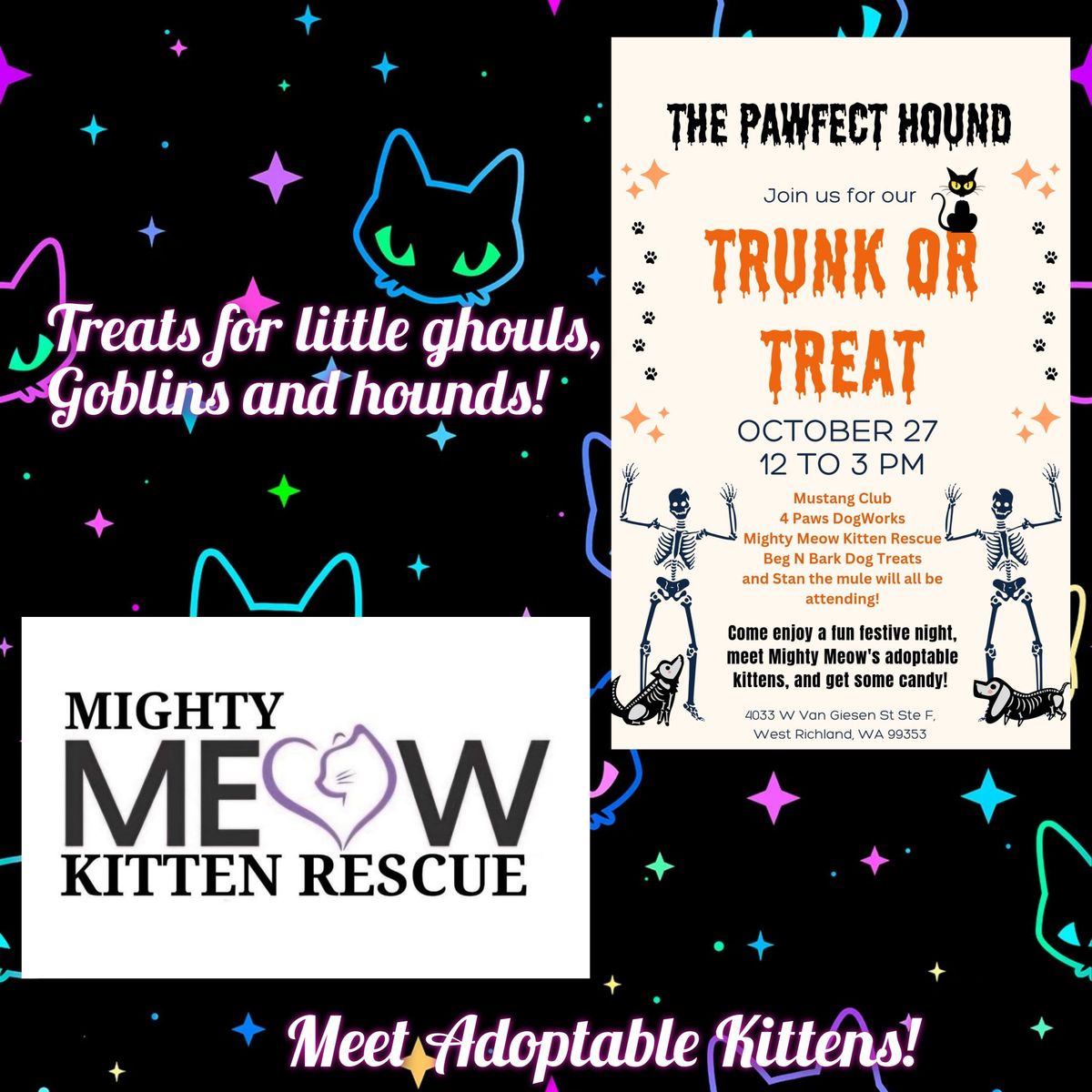 Pawfect Hound Trunk or Treat and Mighty Meow Adoption Event 