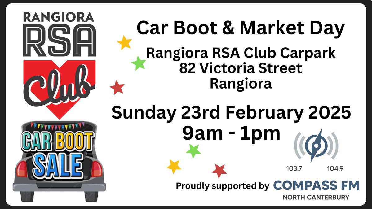 Rangiora RSA Club Car Boot & Market Day