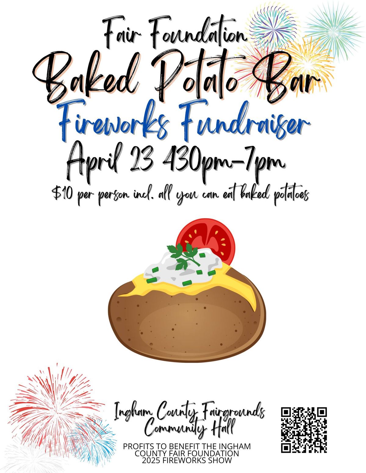 Baked Potato Bar Fireworks Fundraiser