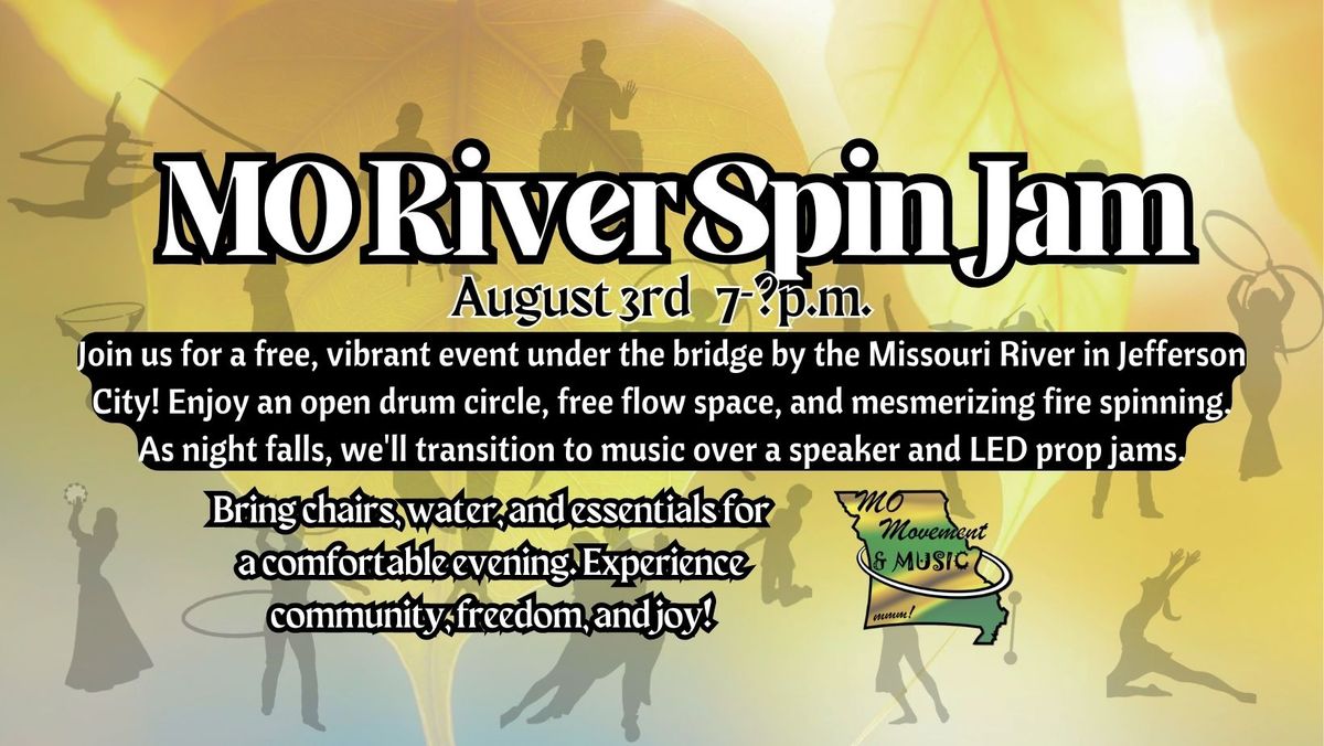 Open drum circle-MO River Spin jam --Jefferson City burn at the Missouri river- Noren river access
