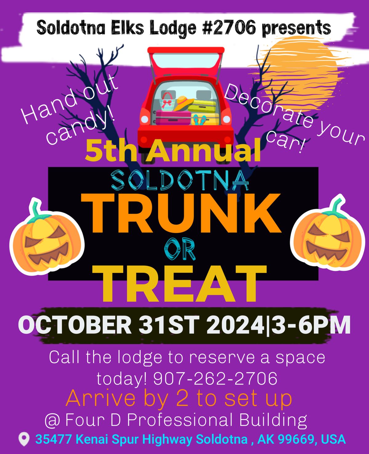 Soldotna Elks Presents 5th Annual Trunk or Treat