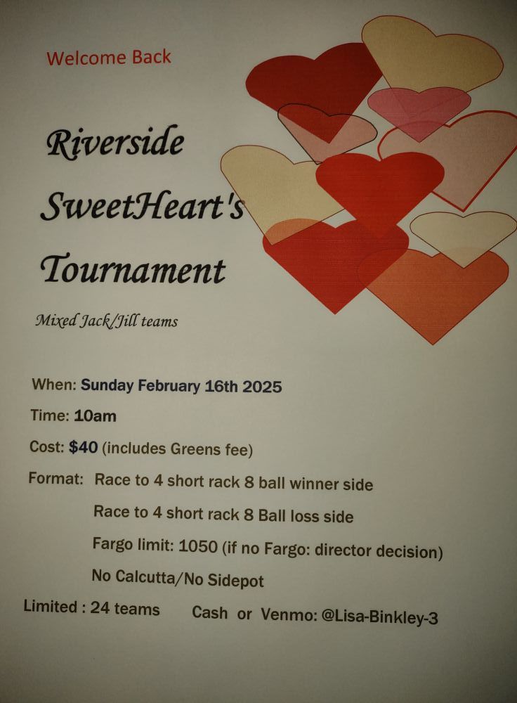 Riverside Welcome Back Sweet Heart's Tournament 