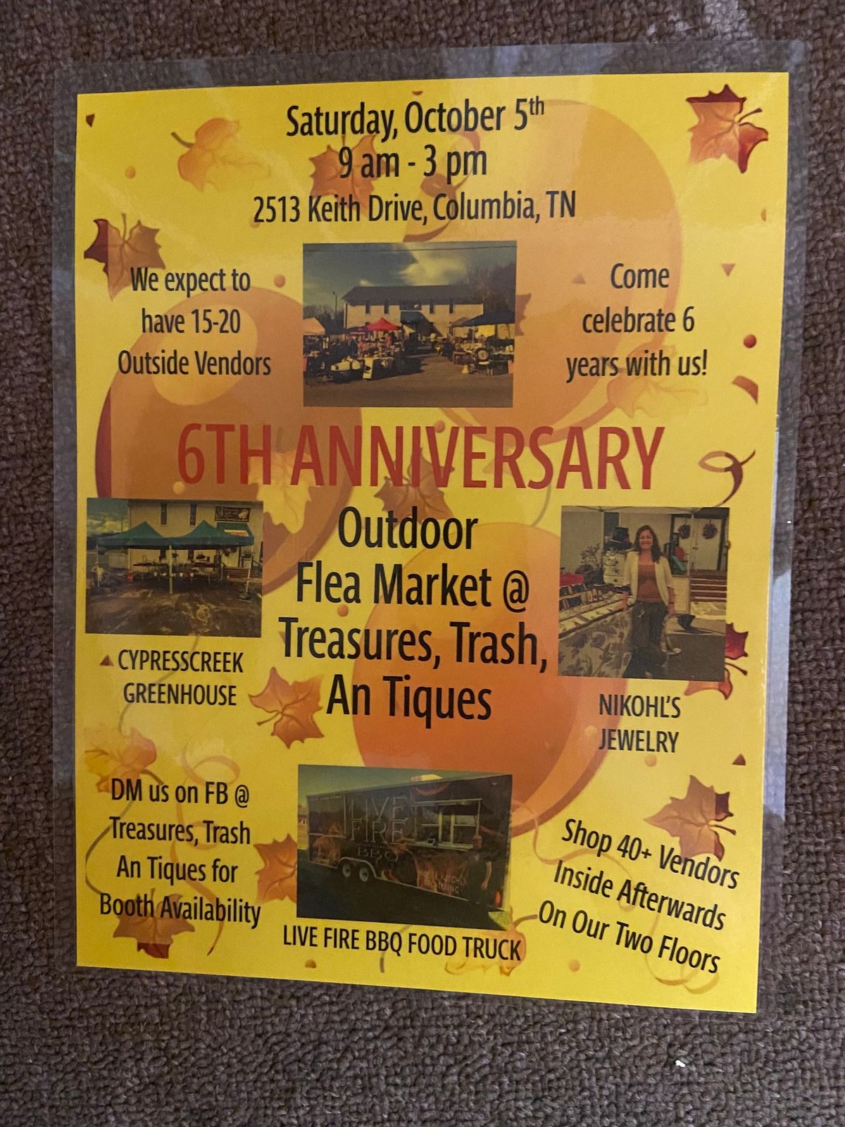 6th Anniversary Celebration & Outdoor Flea Market