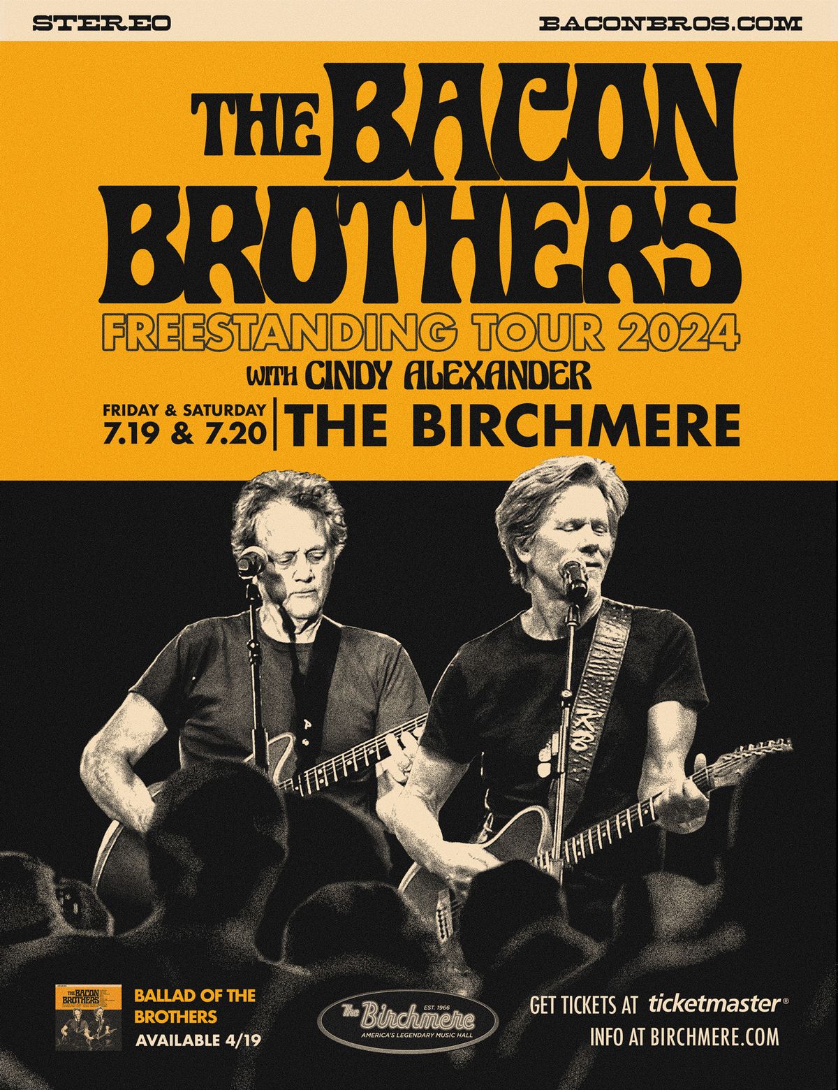 SOLD OUT! The Bacon Brothers Freestanding Tour with Cindy Alexander