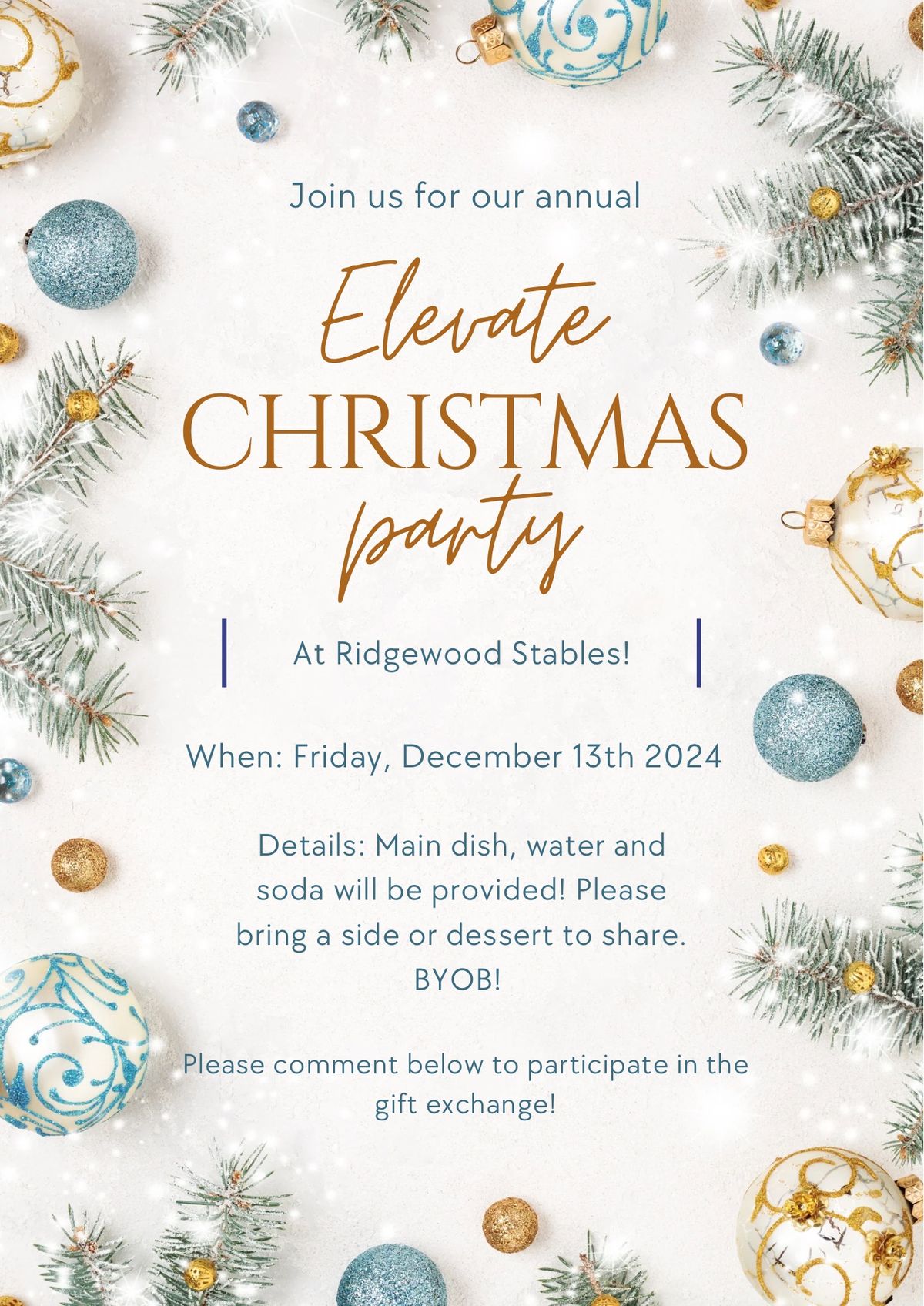 Elevate Equestrian Annual Christmas Party! \ud83d\udc99\ud83c\udf84