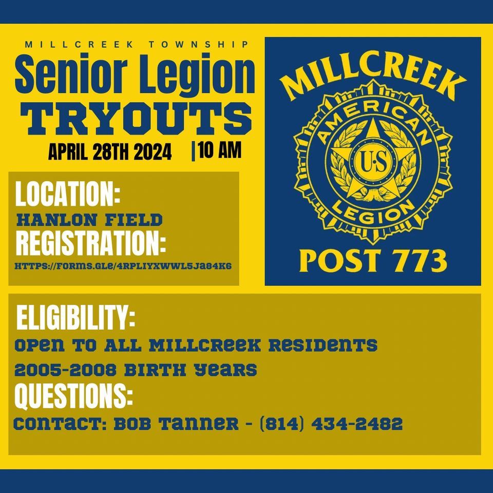 2024 Millcreek Post 773 Senior Legion Tryouts