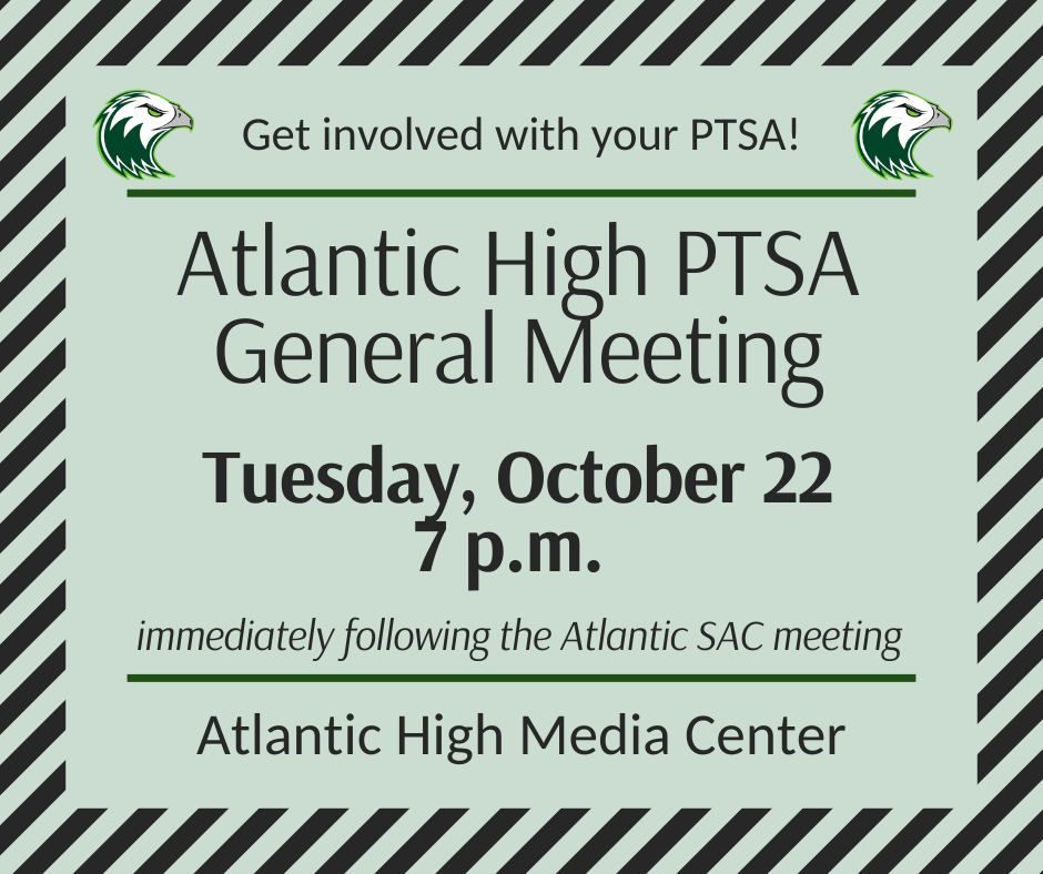 Atlantic High PTSA meeting -- in person! 