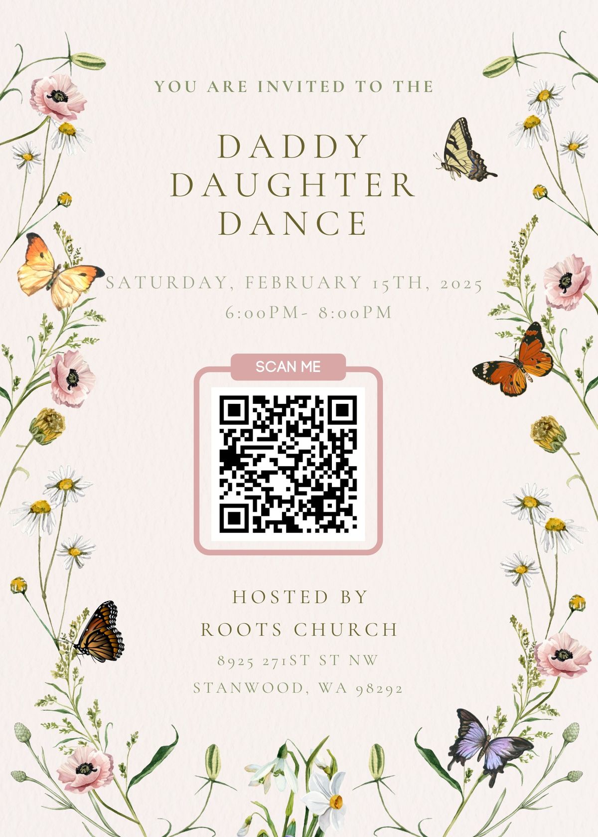 Annual Daddy Daughter Dance 2025 hosted by Roots Church