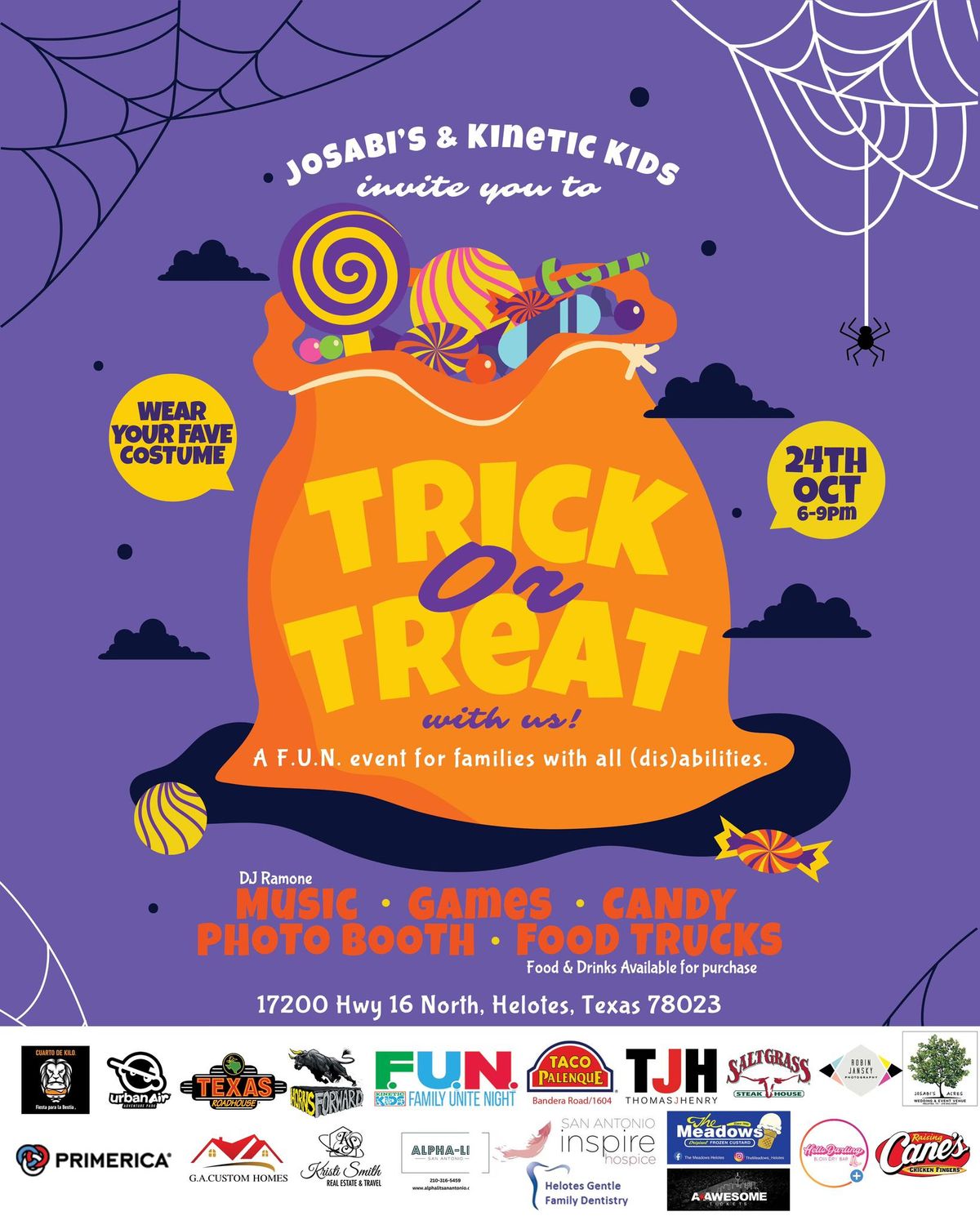 Josabi's & Kinetic Kids invite you to Trick or Treat with US!