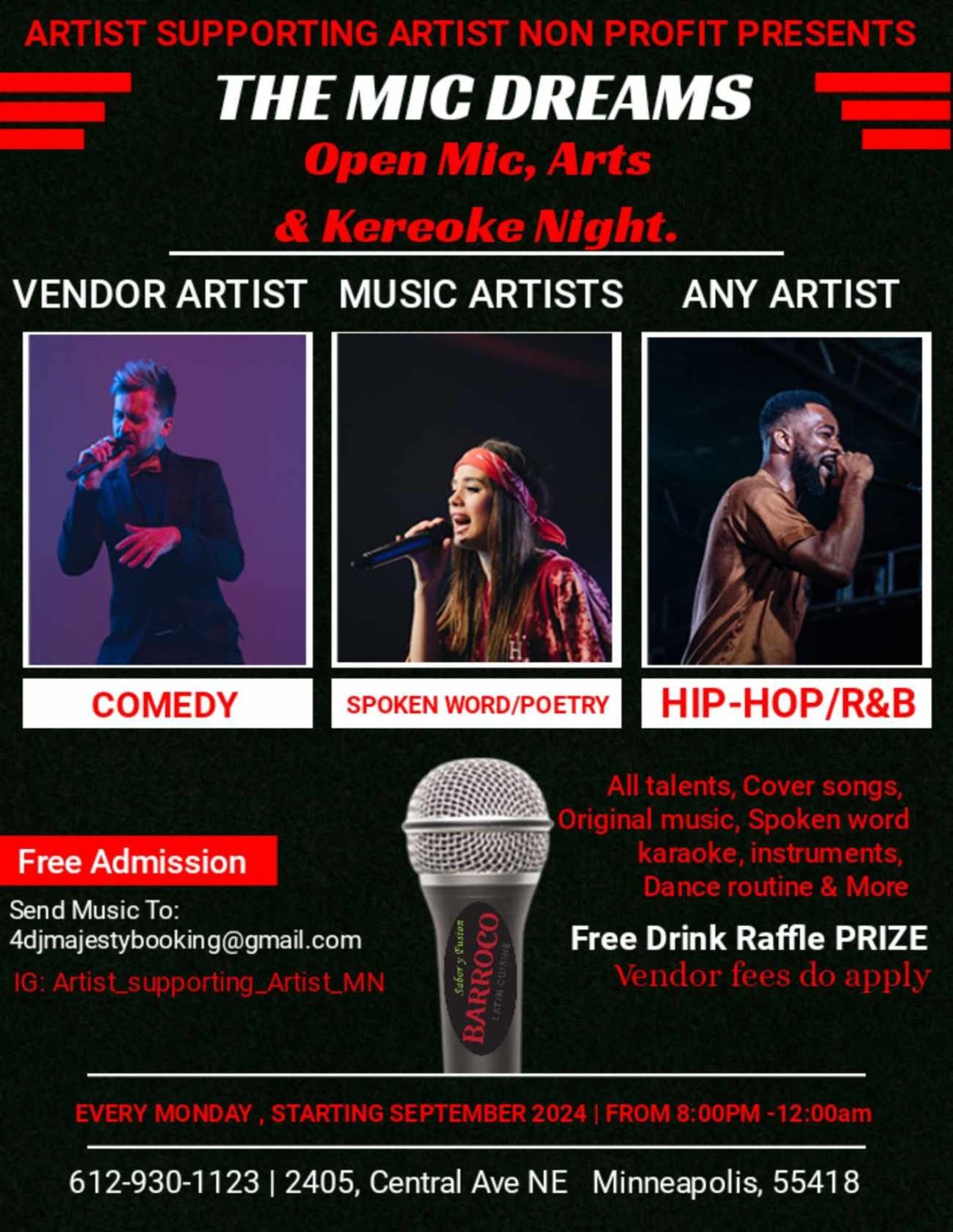 The Minnesota Mic Dreams Open Mic Arts & Karaoke Night