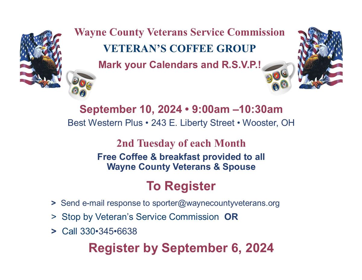 Wayne County Veterans Coffee Crew Monthly Breakfast!