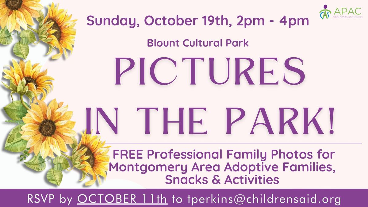 Pictures in the Park! For Montgomery Adoptive Families