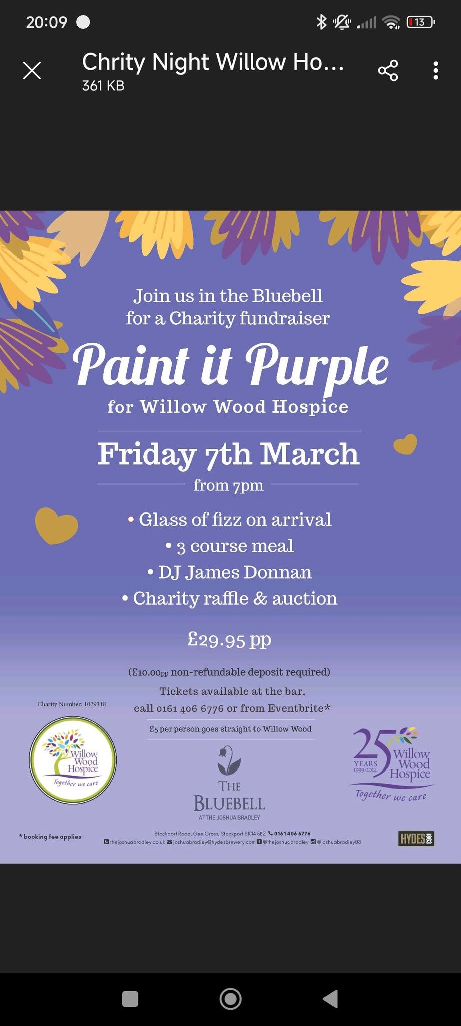 Paint the night Purple for Willow Wood Hospice! 