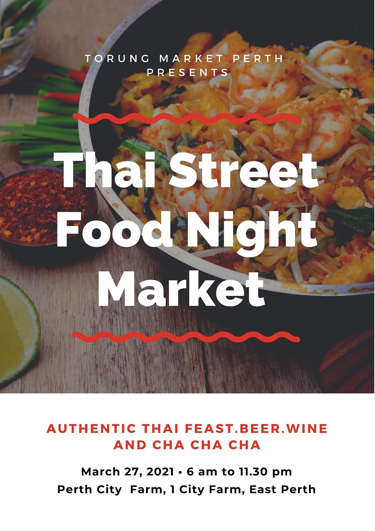 Authentic Thai Feast. Beer. Wine and Cha Cha Cha