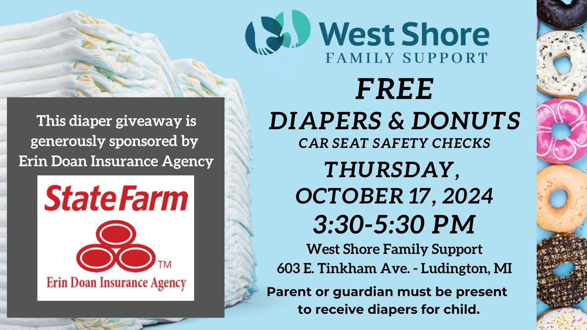 Diapers & Donuts Giveaway in Ludington- sponsored by State Farm Erin Doan Insurance Agency