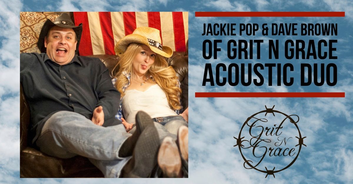 Jackie Pop and Dave Brown of Grit N Grace Acoustic Live at The Angry Garlic