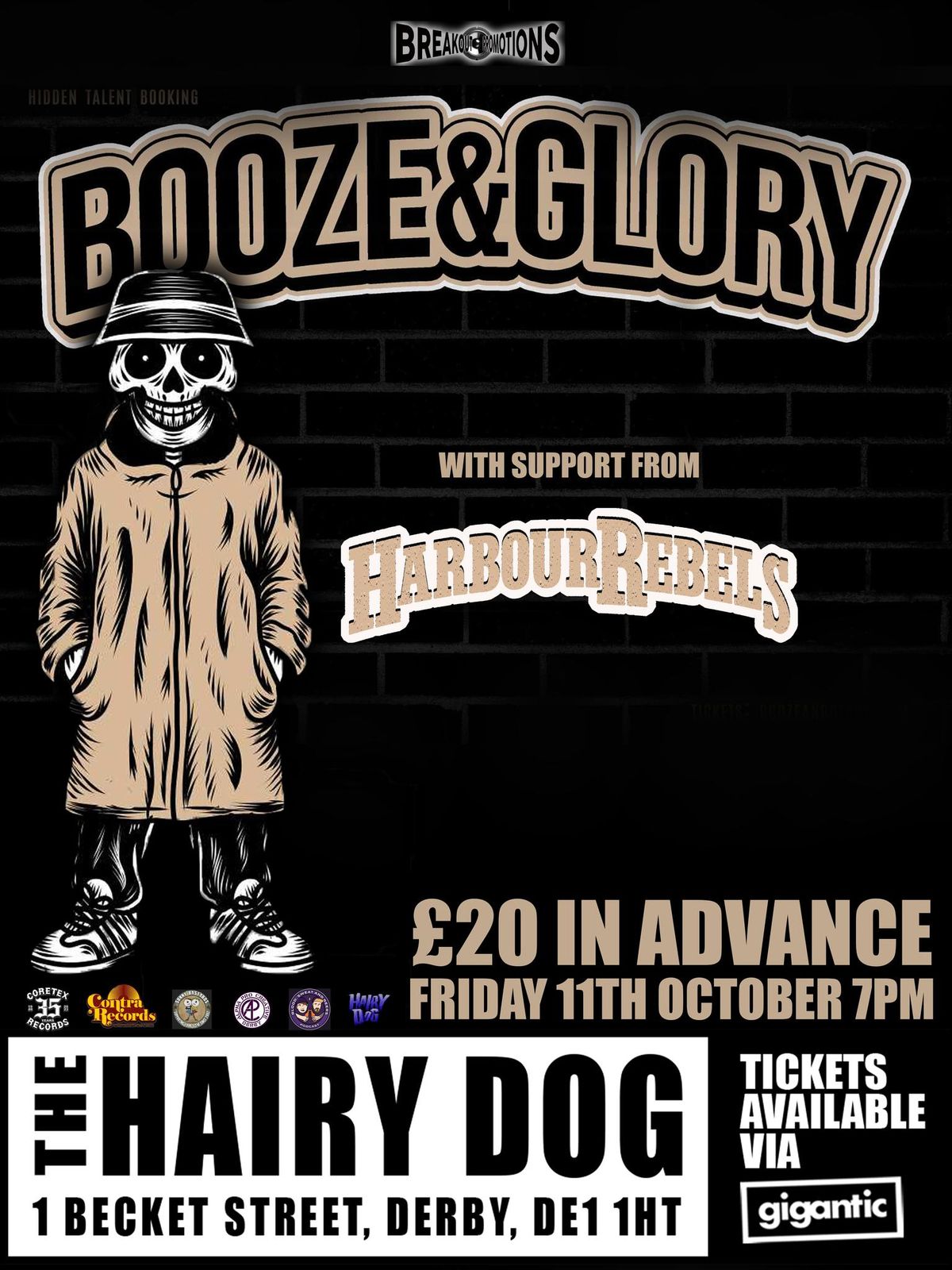 BOOZE & GLORY with support from Harbour Rebels