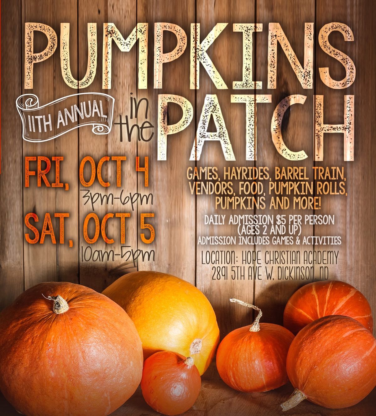 11th Annual Pumpkins in the Patch at HCA