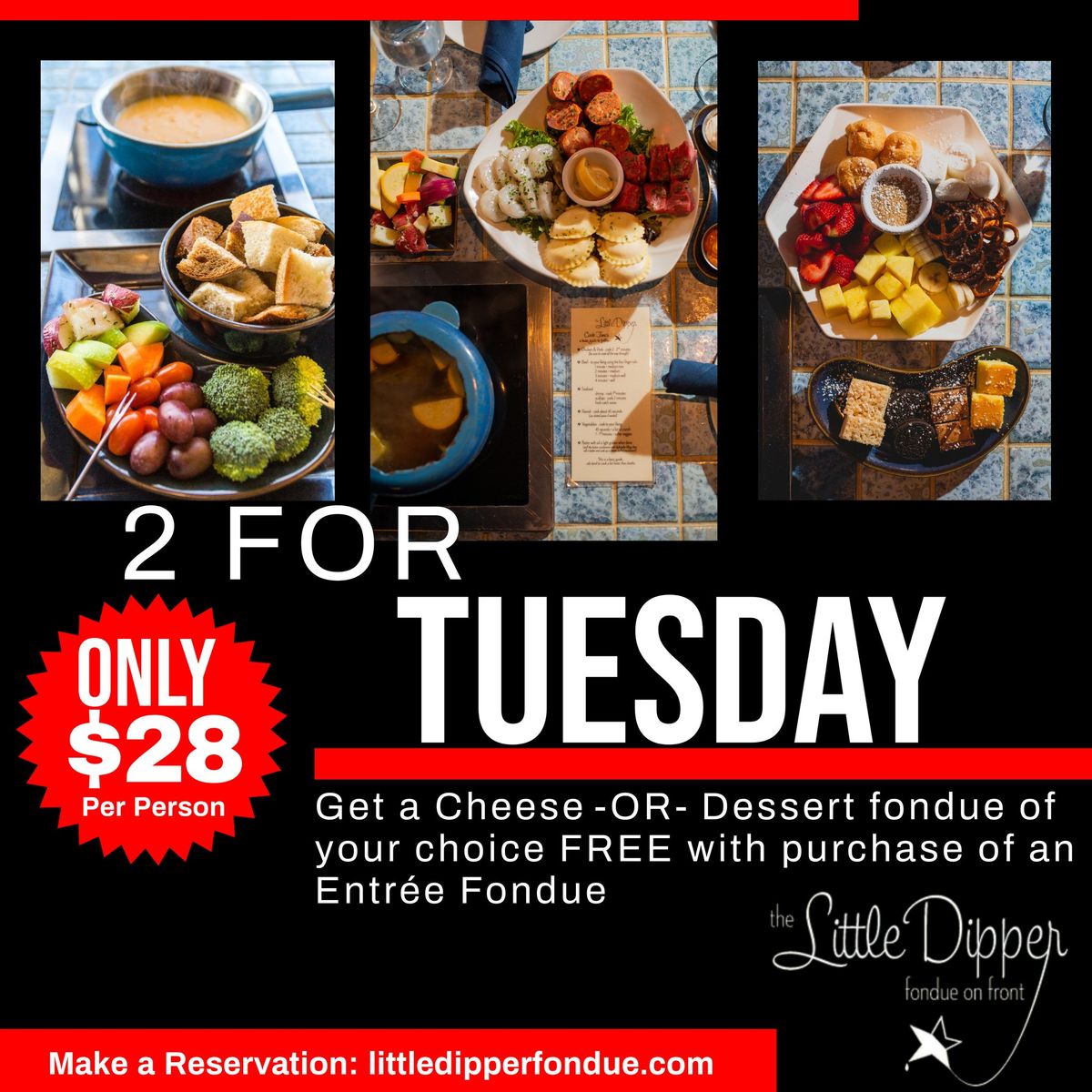 'Two for Tuesday' Night at Little Dipper Fondue