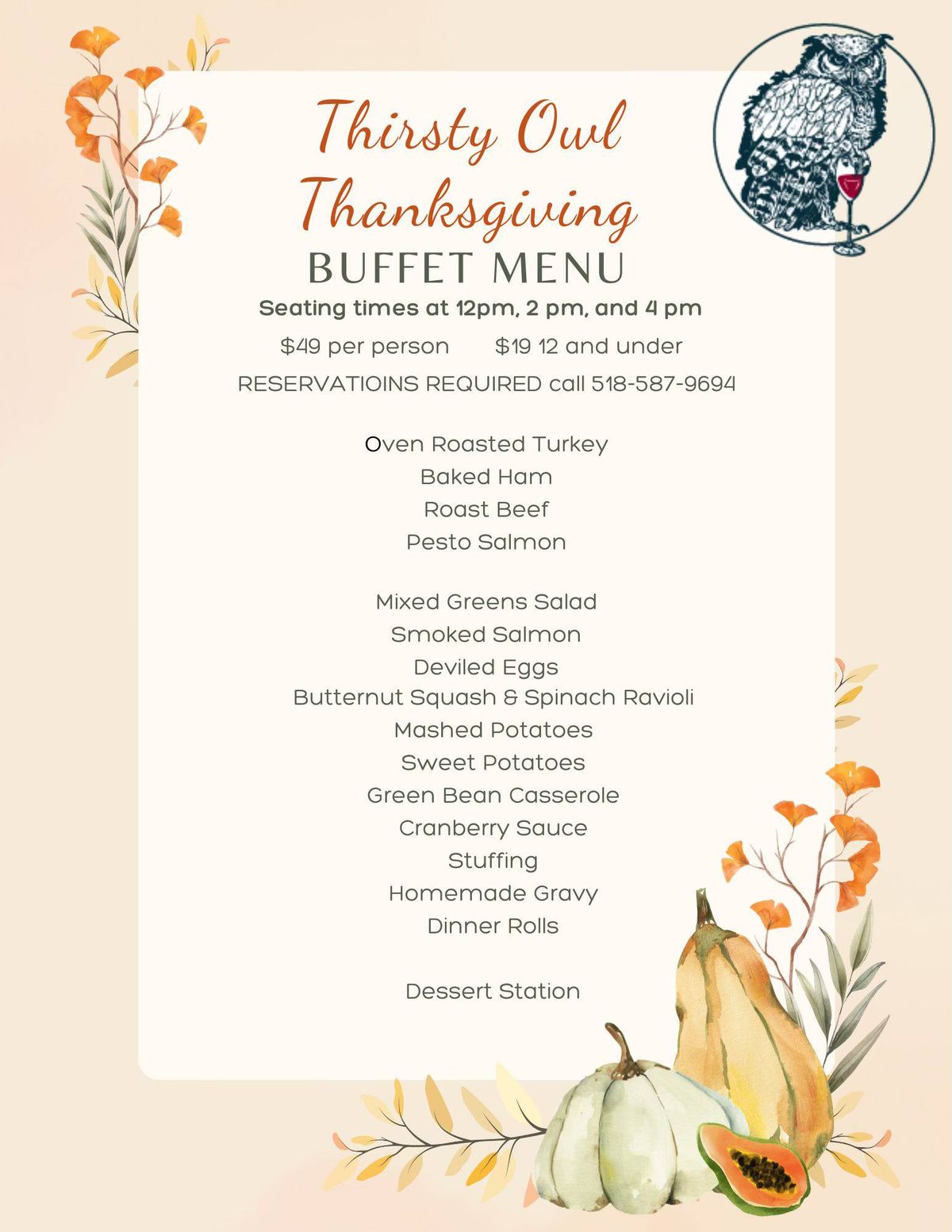 Thanksgiving at Thirsty Owl