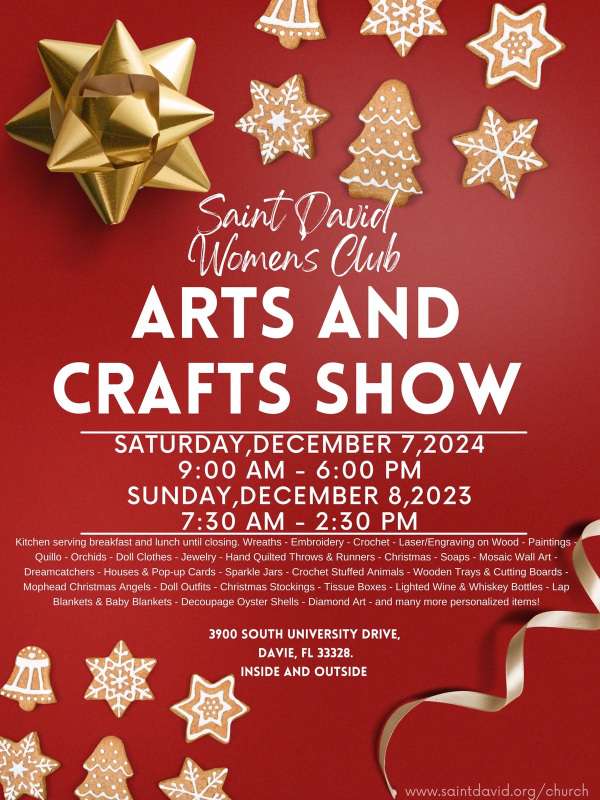 St. David's Arts & Crafts Show Davie [INSIDE PARISH HALL] Selina's Artwork will be vending 