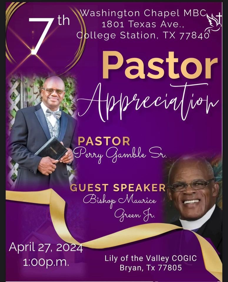 7th year Appreciation Pastor Perry Gamble Sr