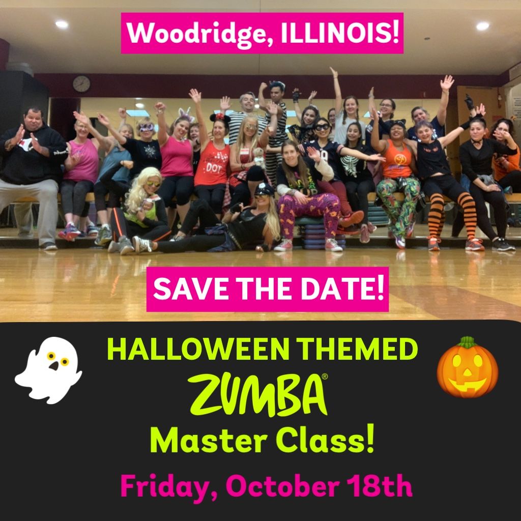 Halloween Themed Zumba Master Class in Woodridge, IL w\/ZES Jenna Bostic!