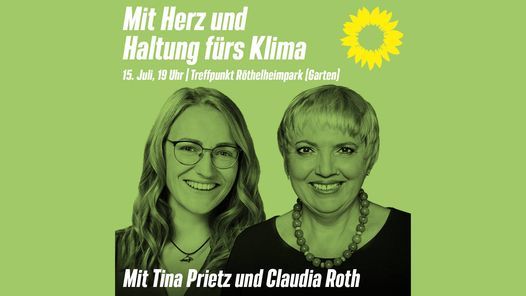 Claudia Roth und Tina Prietz kommen nach Erlangen - Treffpunkt R\u00f6thelheimpark (Garten)